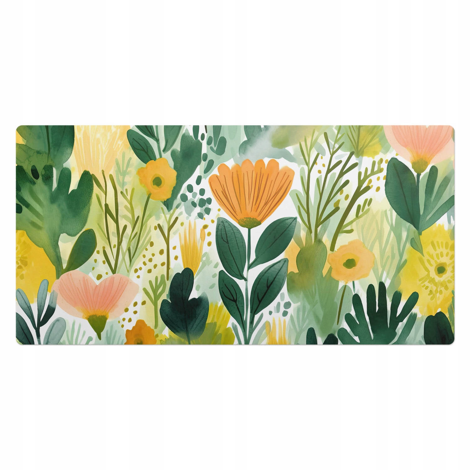 Ochranná podložka na psací stůl do kanceláře Akvarijní krajina květinové louky 100x50 cm