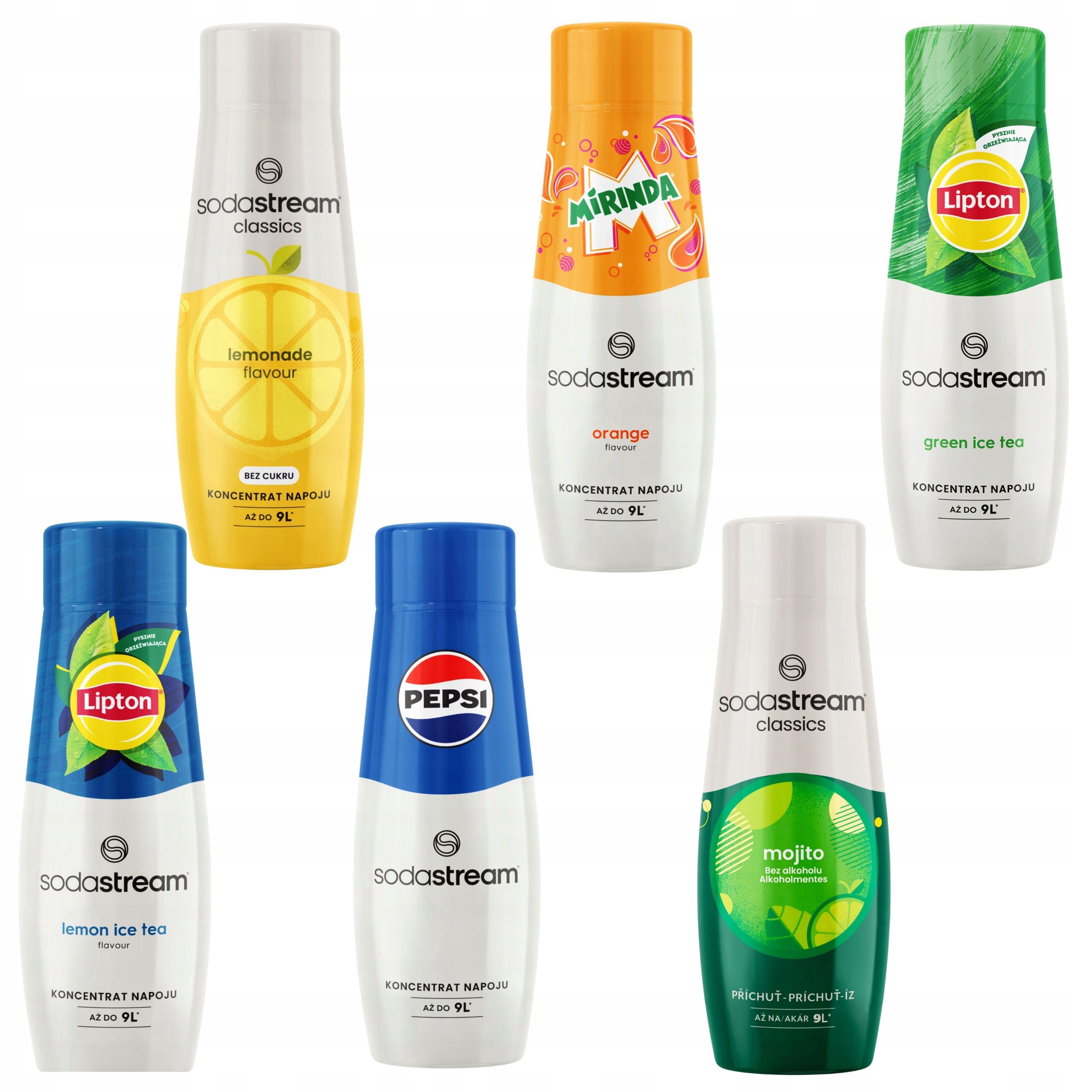 Levně Sodastream Lipton Lemon Tea Green Pepsi Limonáda Mirinda Mojito