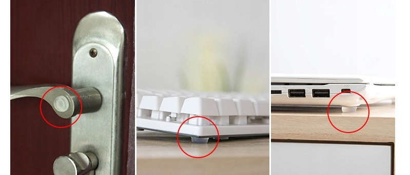 ODBOJNIKI SAMOPRZYLEPNE SILIKONOWE GUMOWE MEBLOWE DO DRZWI 5 x 2 mm 100 szt Szerokość produktu 0.5 cm