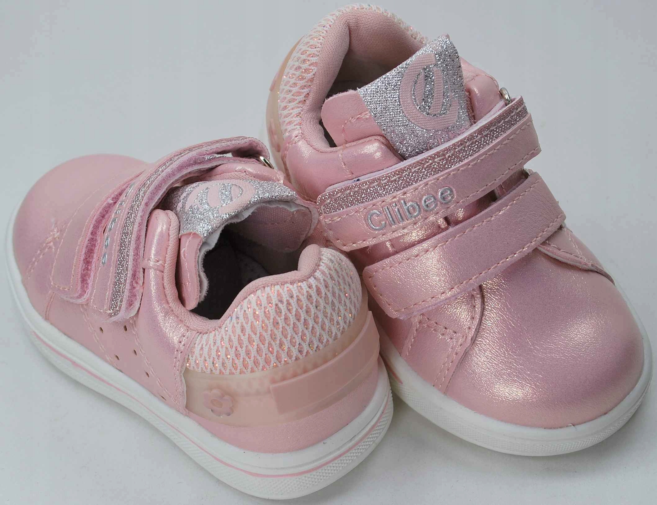 RÓŻOWE błyszczące adidaski dla dziewczynki półbuty wkł prof skóra rzep r 24 Kod producenta P552