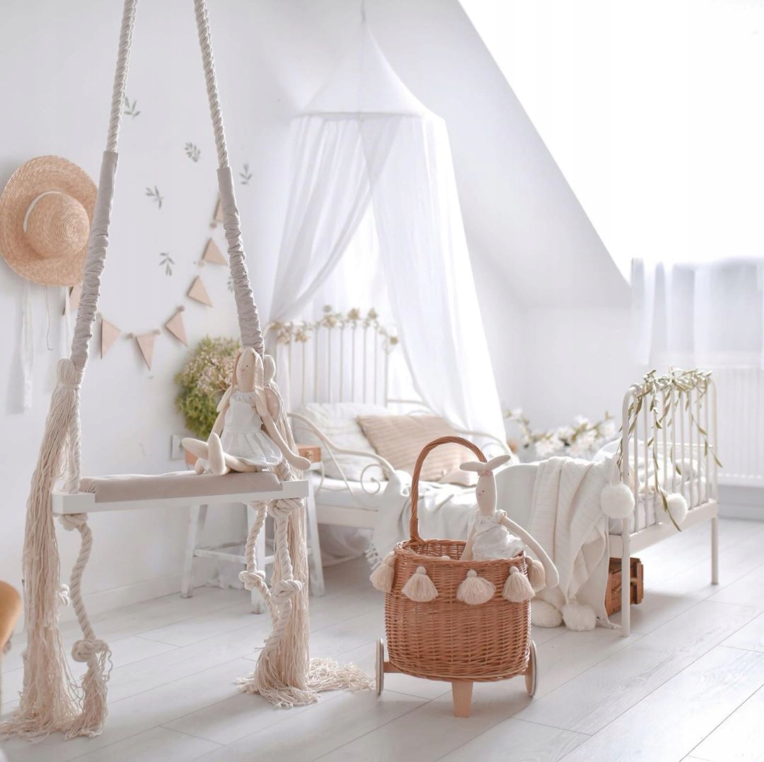 Stylowa huśtawka MEDIUM 60cm na linach dla dziec