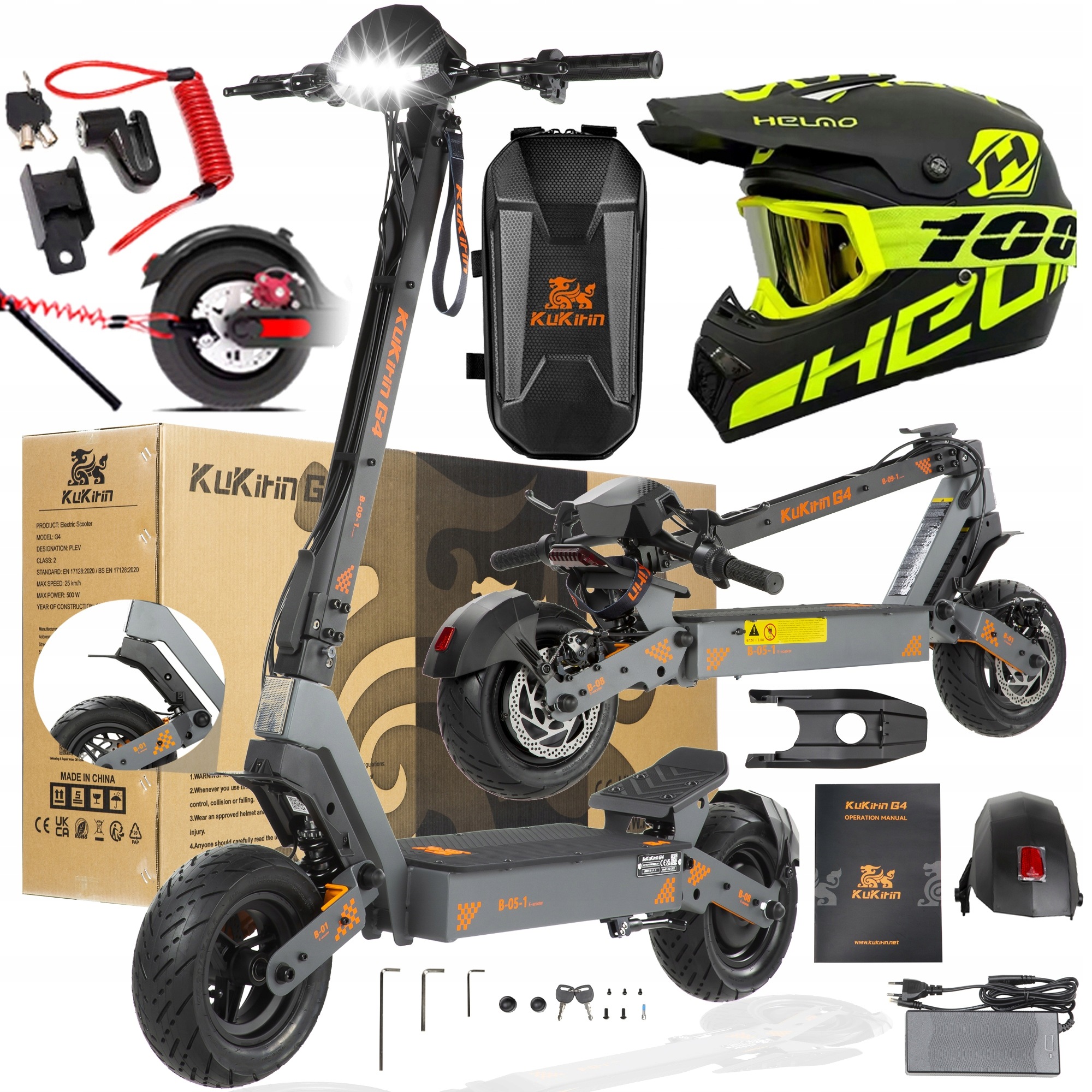 2026 KuKirin G4 Pojazdy elektryczne 2000W 60V 20Ah 70KM/H 75KM 11" +Prezent