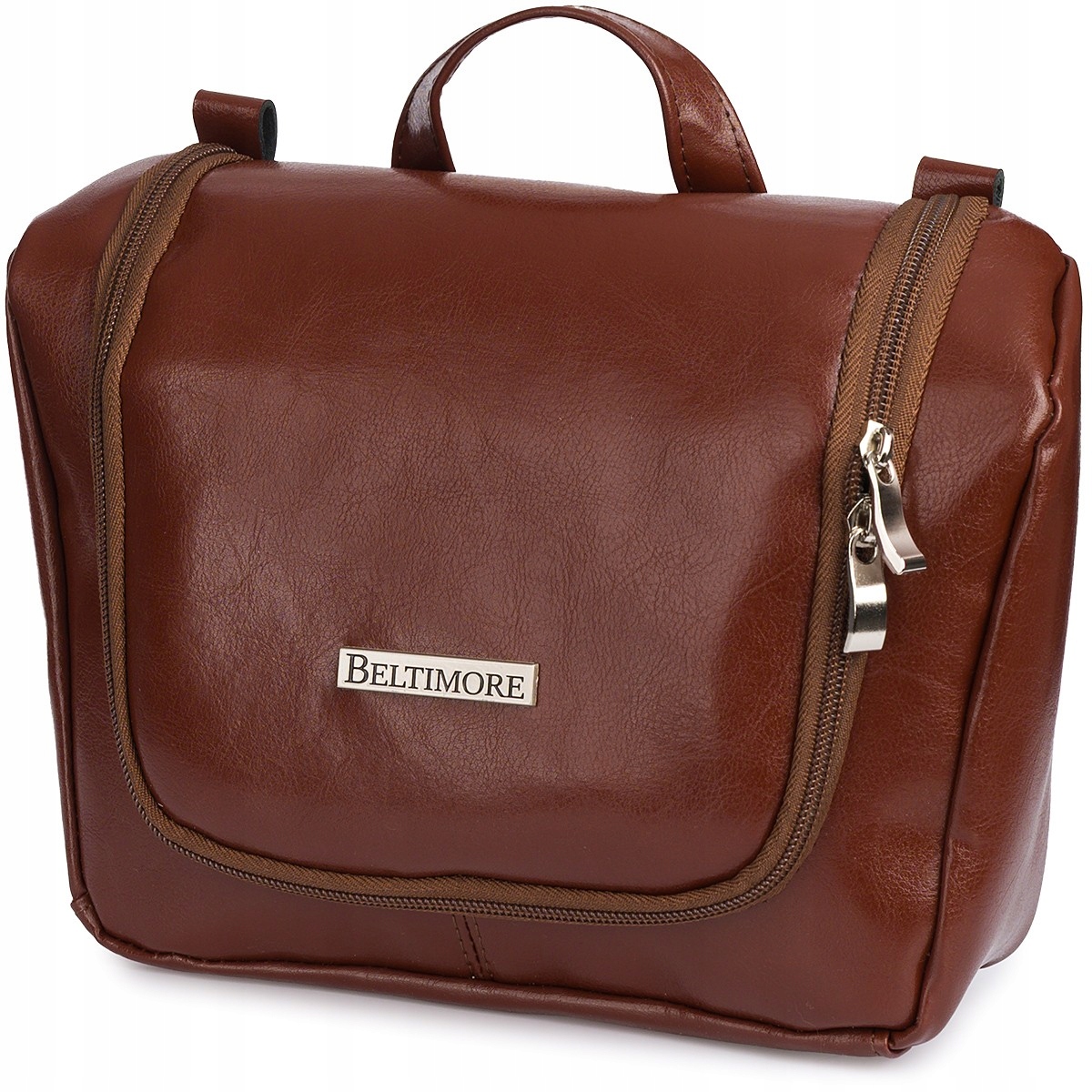 Beltimore kosmetická taška Kožená prémiová koňaková taška J47