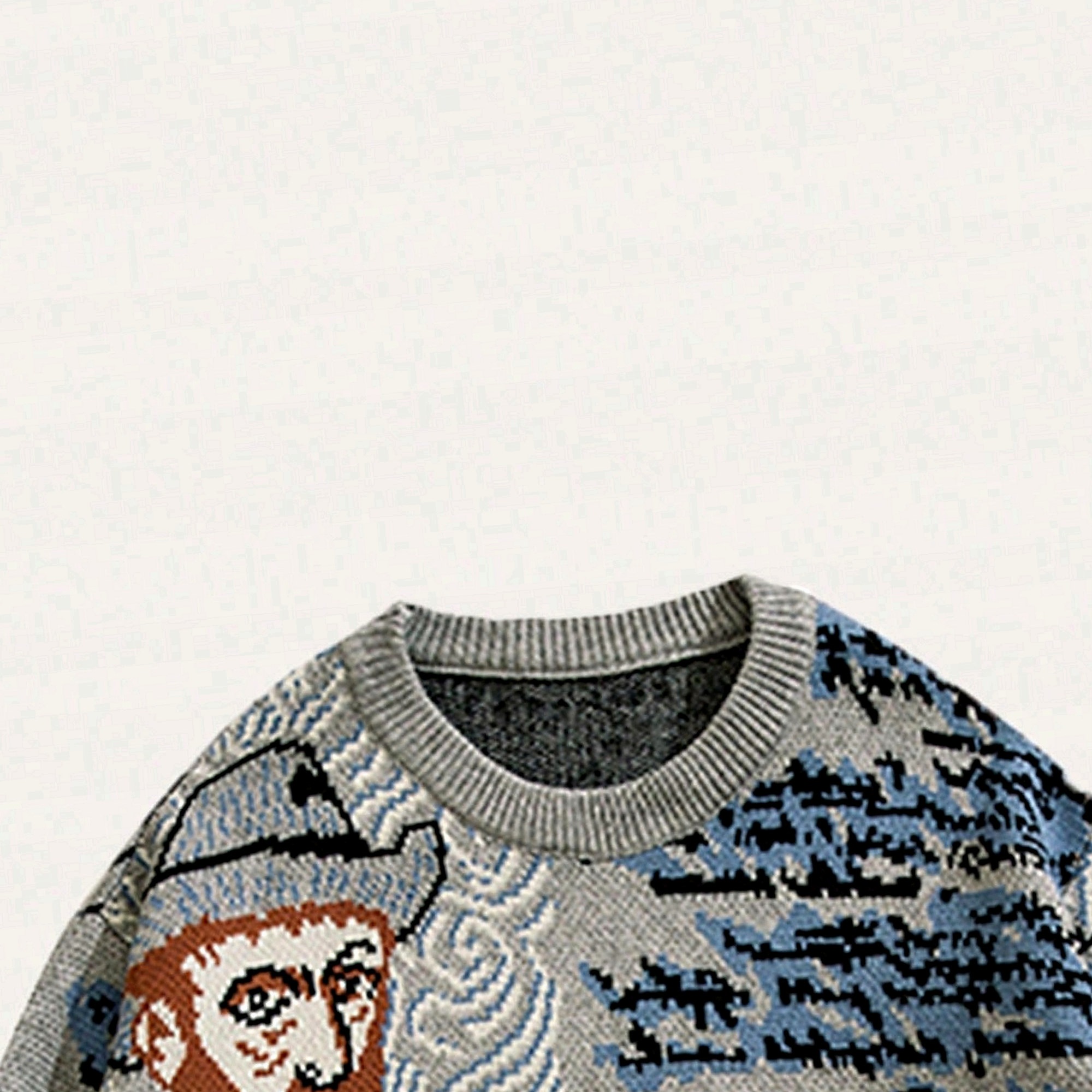 Svetr inspirovaný obrazem Van Gogha Grafitový, každodenní, pánský, M