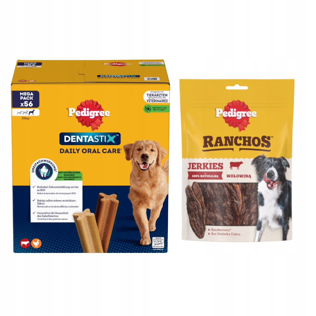 Levně Pedigree Sada pamlsků pro psa Dentastix Ranchos Jerkies s hovězím masem