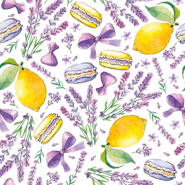 Daisy Serwetki Limonki, Lawenda I Makaroniki 33X33 CM Sdog 039001 20 Sztuk