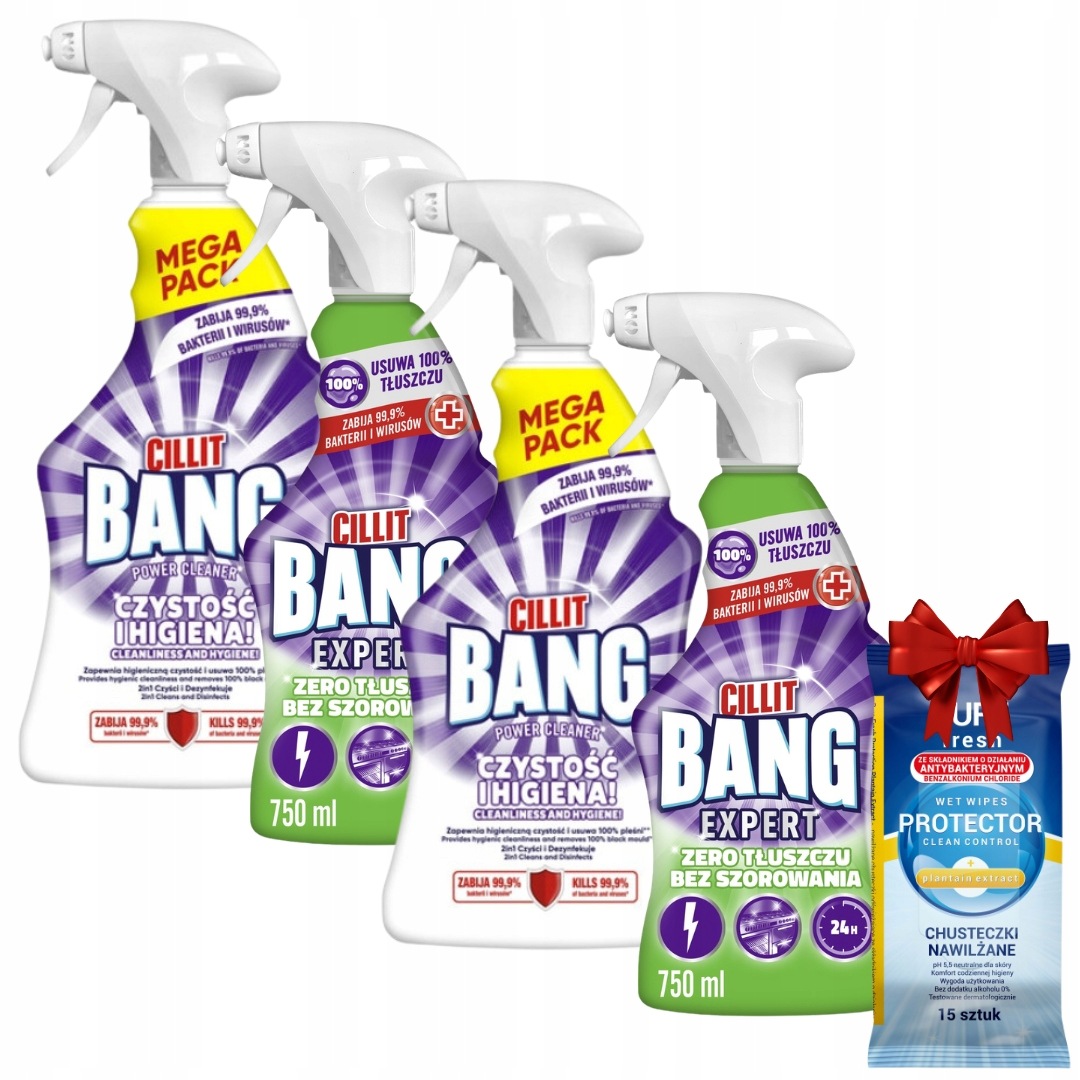 Sada čisticích kapalin Cillit Bang 750ml x 4 Dárek