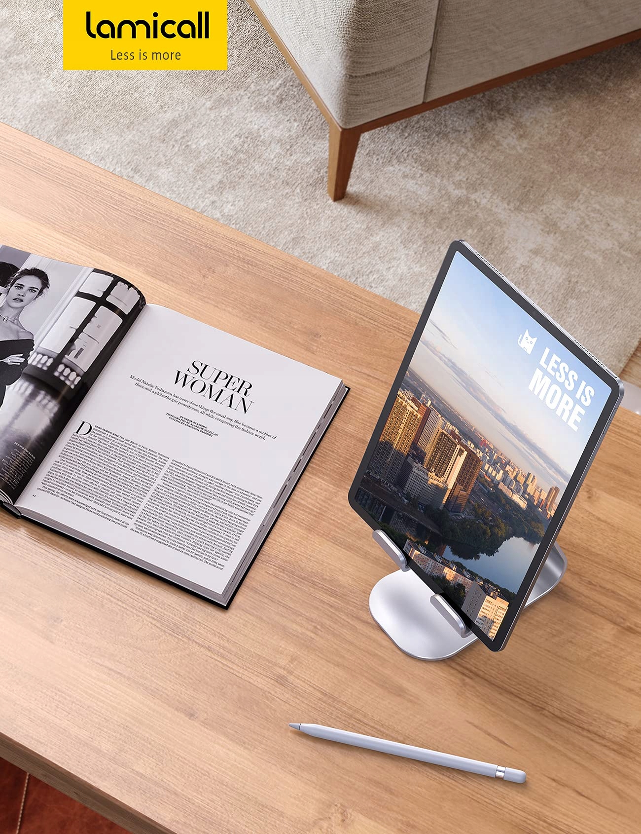 LAMICALL Stojak Na Tablet Regulowany Uchwyt Uniwersalny Do iPad Samsung — miniatura 7