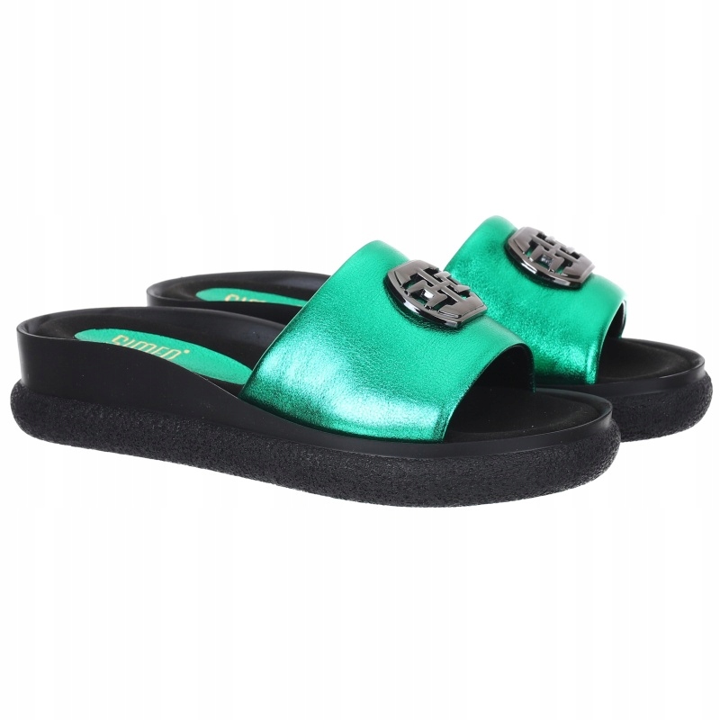 Nazouváky Simen 6842A Zelená Kůže VEL.38