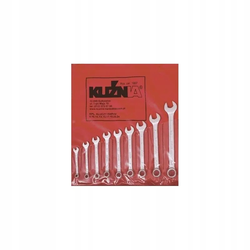 Komplet kluczy oczkowo-płaskich RWPn 9 szt. 8-24 mm Kuźnia (1-121-87-233)
