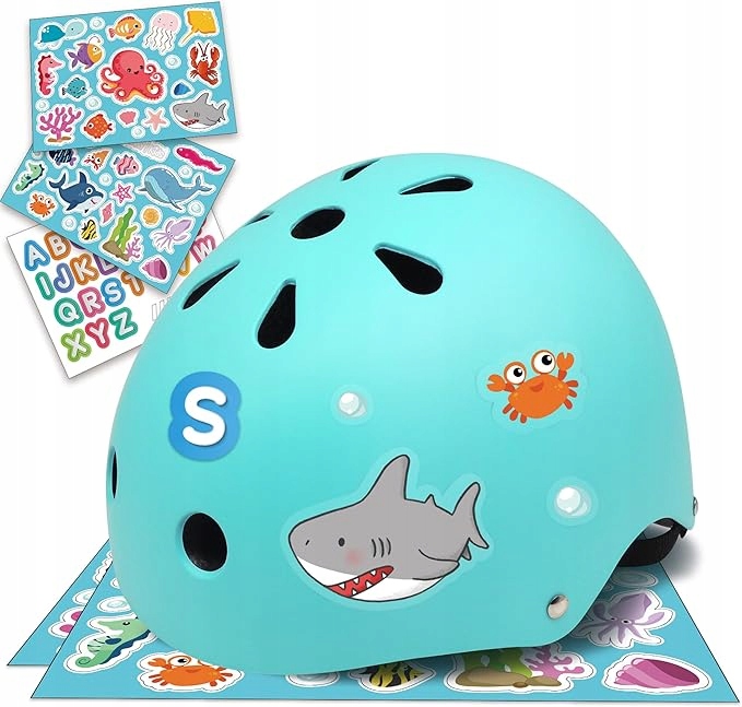 Simply Kids Kask rowerowy dla dzieci M 54-58cm z naklejkami odblaskowymi