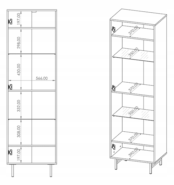 Witryna VR-04 kolekcji VEROLI 2 kolory MARMUR Kolor frontów czarny