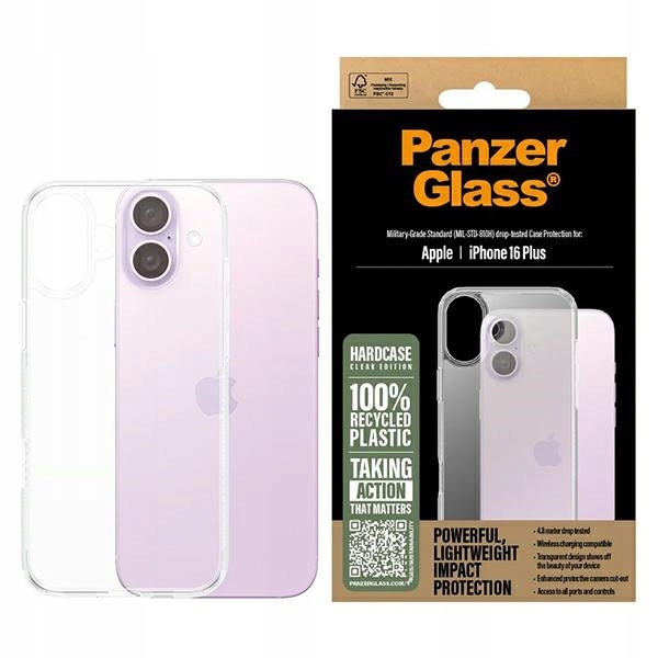 Pouzdro pro PanzerGlass HardCase iPhone 16 Plus 6.7"průhledný/transparentní 1