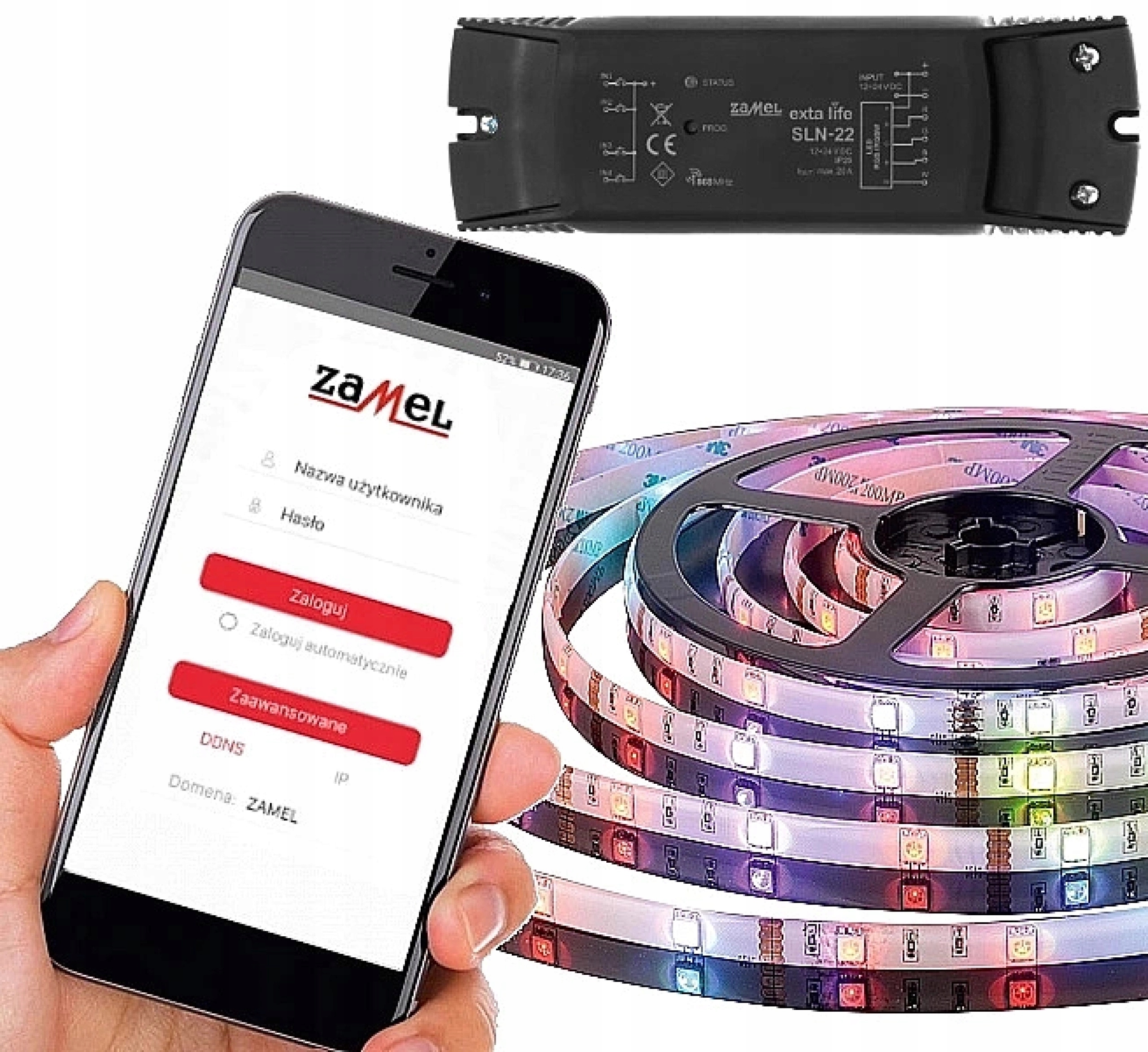 Ovládač pre Led pásky Rgb S diaľkovým ovládaním WiFi 4-kanálový Exta Life Nástenný