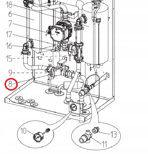 282861 S70C25452 Sitkový filter Mitsubishi Ecodan