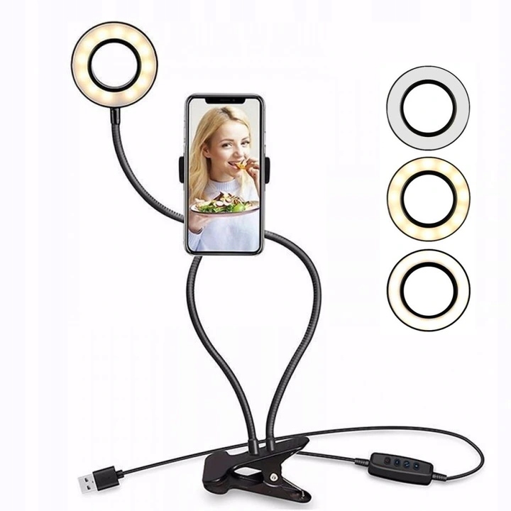 Lampa Pierscieniowa Selfie Led Ring Uchwyt Klips Fotografia Sklep Internetowy Allegro Pl