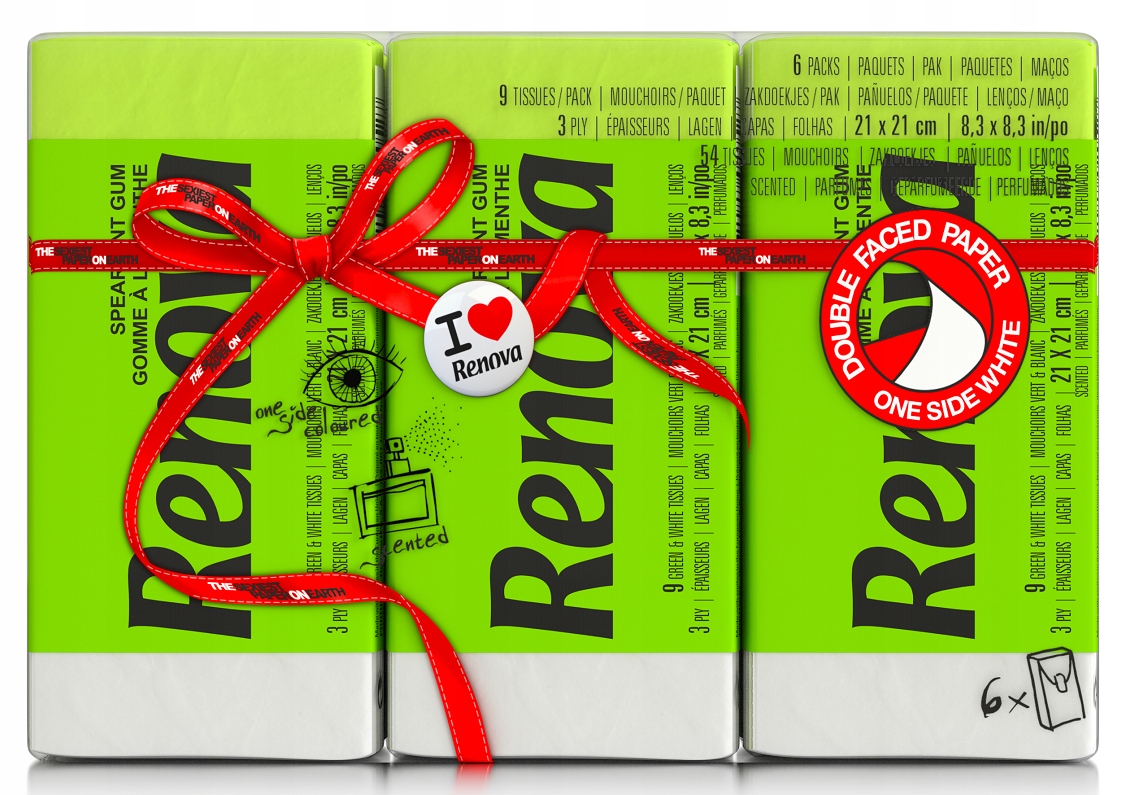 3x Zielony Ręcznik Papierowy Renova +chusteczki Marka Renova
