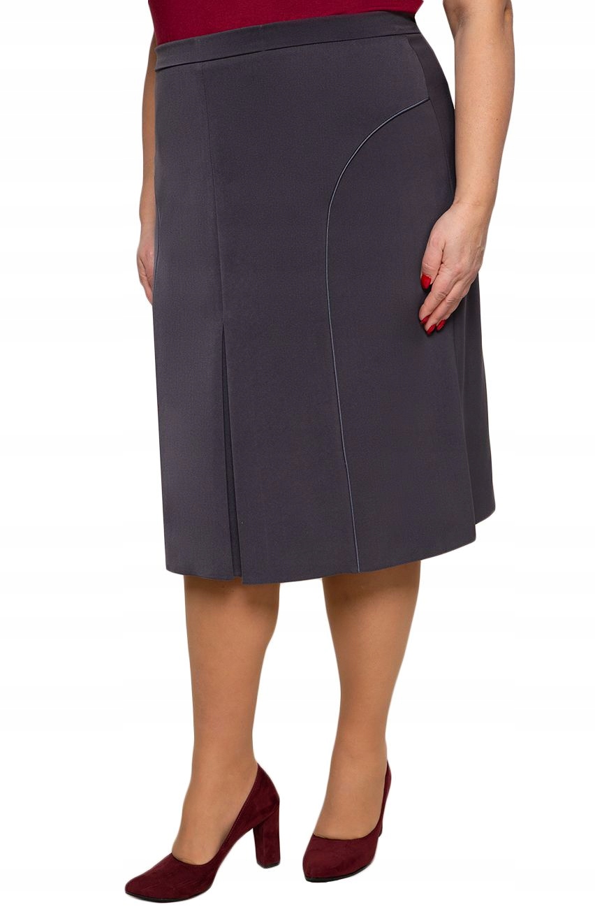 Šedá jednoduchá sukně s lemováním 48