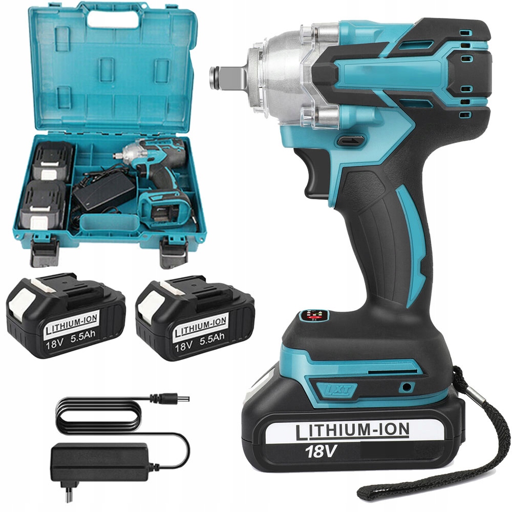 Akumulátorový bezkartáčový rázový klíč 1/2" Led 650 Nm 2xAku 5.5 Ah pro kola