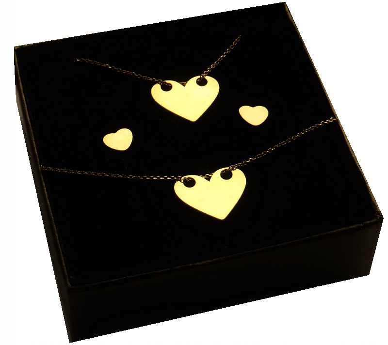 

Komplet złoty Serce Serduszka srebro 925