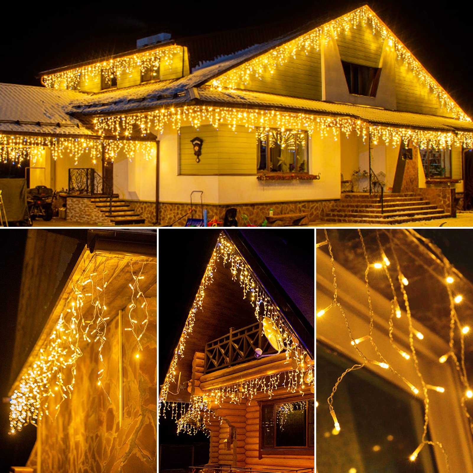 WOWDSGN LAMPKI WODOODPORNE GIRLANDA ŚWIETLNA 10M 440 LED 8 Trybów — miniatura 7