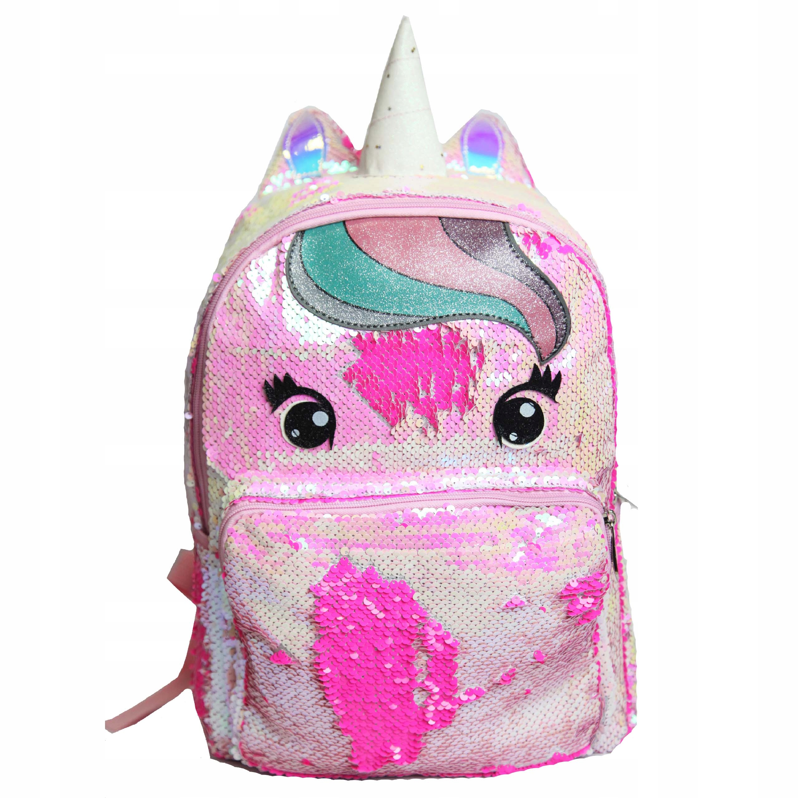 

Plecak jednorożec unicorn, cekiny- jasny róż -duży