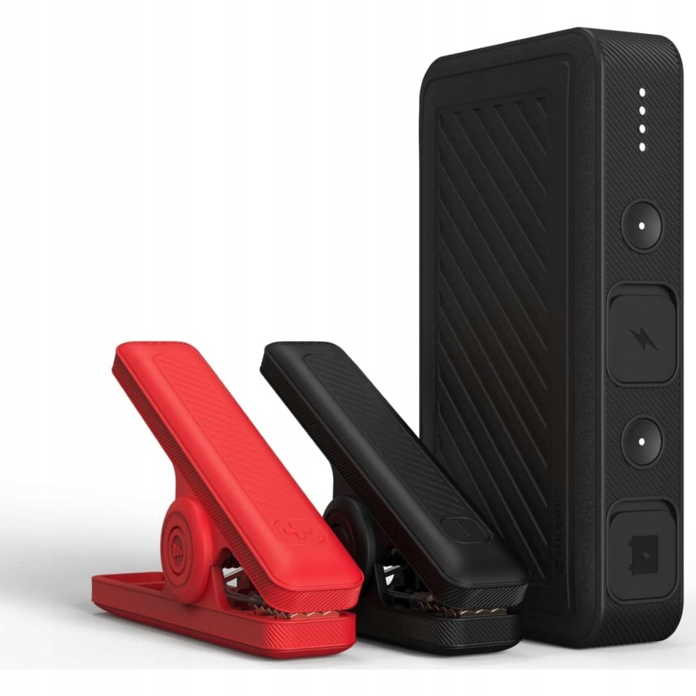 Startovací zařízení pro motory Mophie, powerbanka se svítilnou, kabely do auta