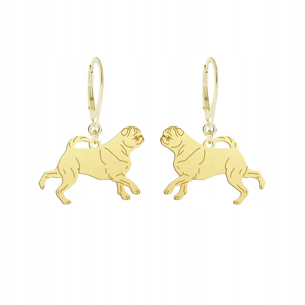 Náušnice Zlaté s psem Gryfonik Brabancki 925 Dedikace Gravírování Bonus