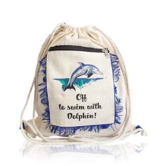 Bavlnená taška so strapcami - Delfín