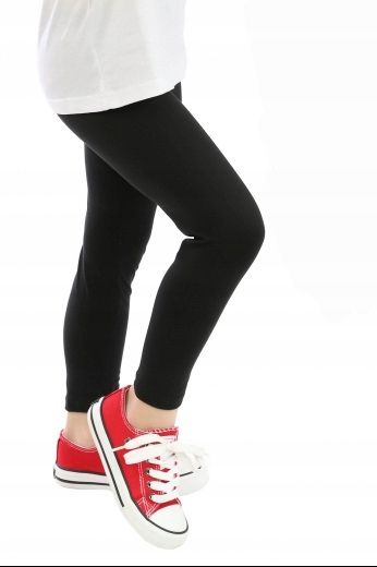 MORAJ legginsy getry dziewczęce wysoki stan kryjące CZARNE 158-164