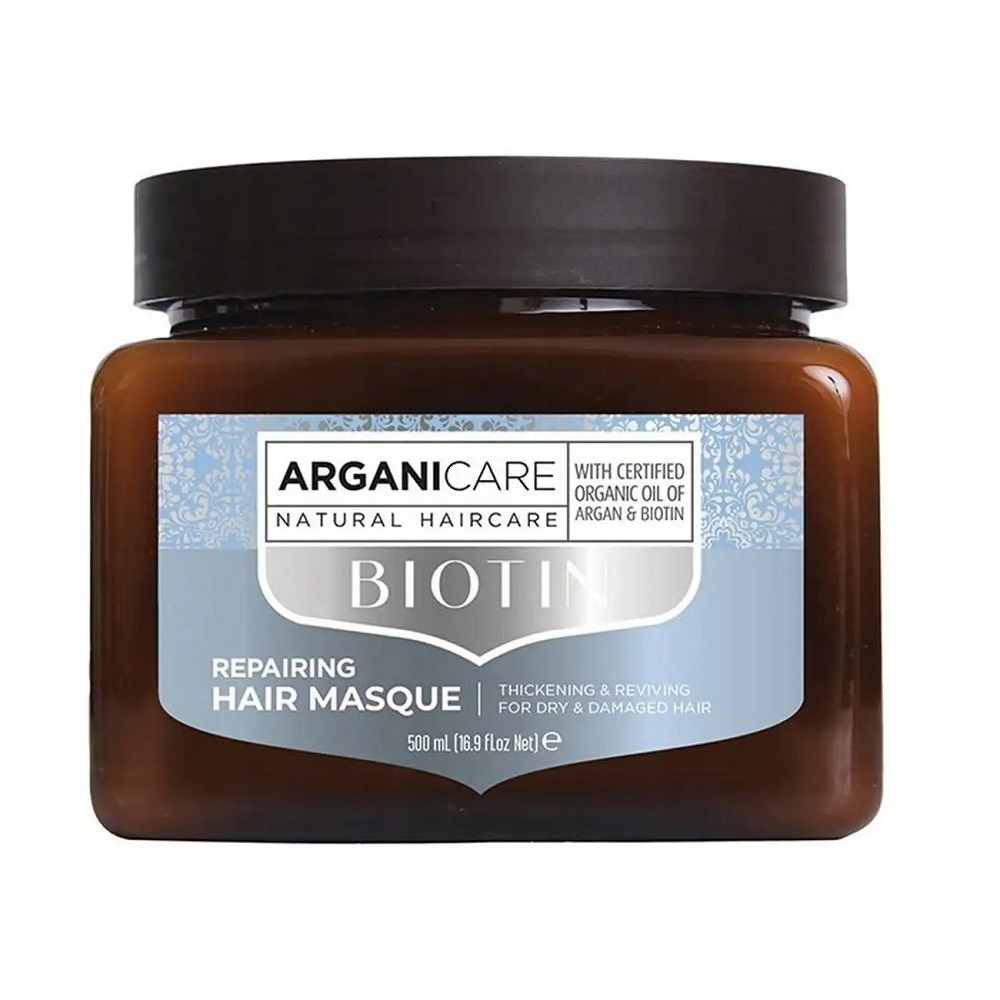 Výživná Biotin regenerační maska na vlasy Arganicare 500 ml pro lesk vlasů