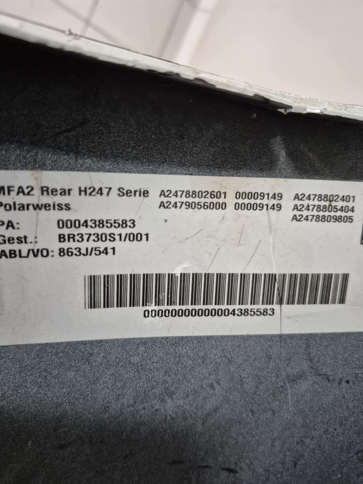 MERCEDES GLA W247 19- bumper rear part rear 6XPDC A2478802601