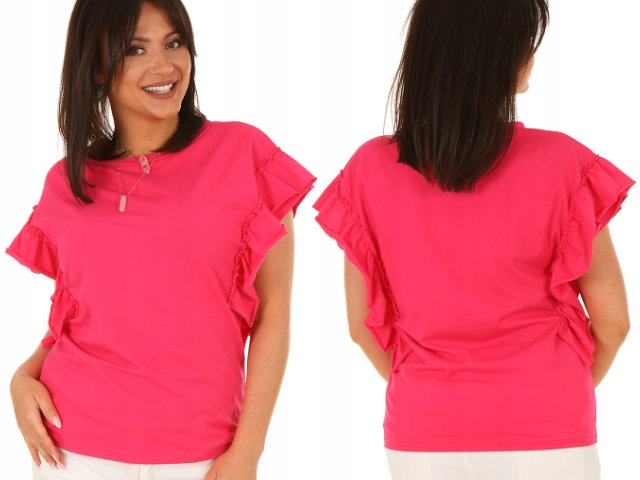 

F604 Bawełniana Bluzka Tunika falbanki