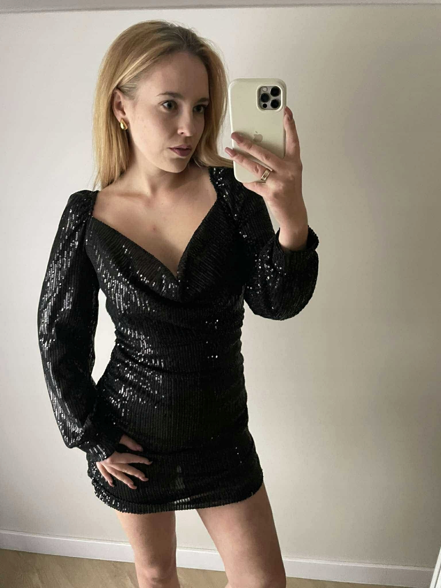 Mini Flitrová Sukně Miranda Černá Uni