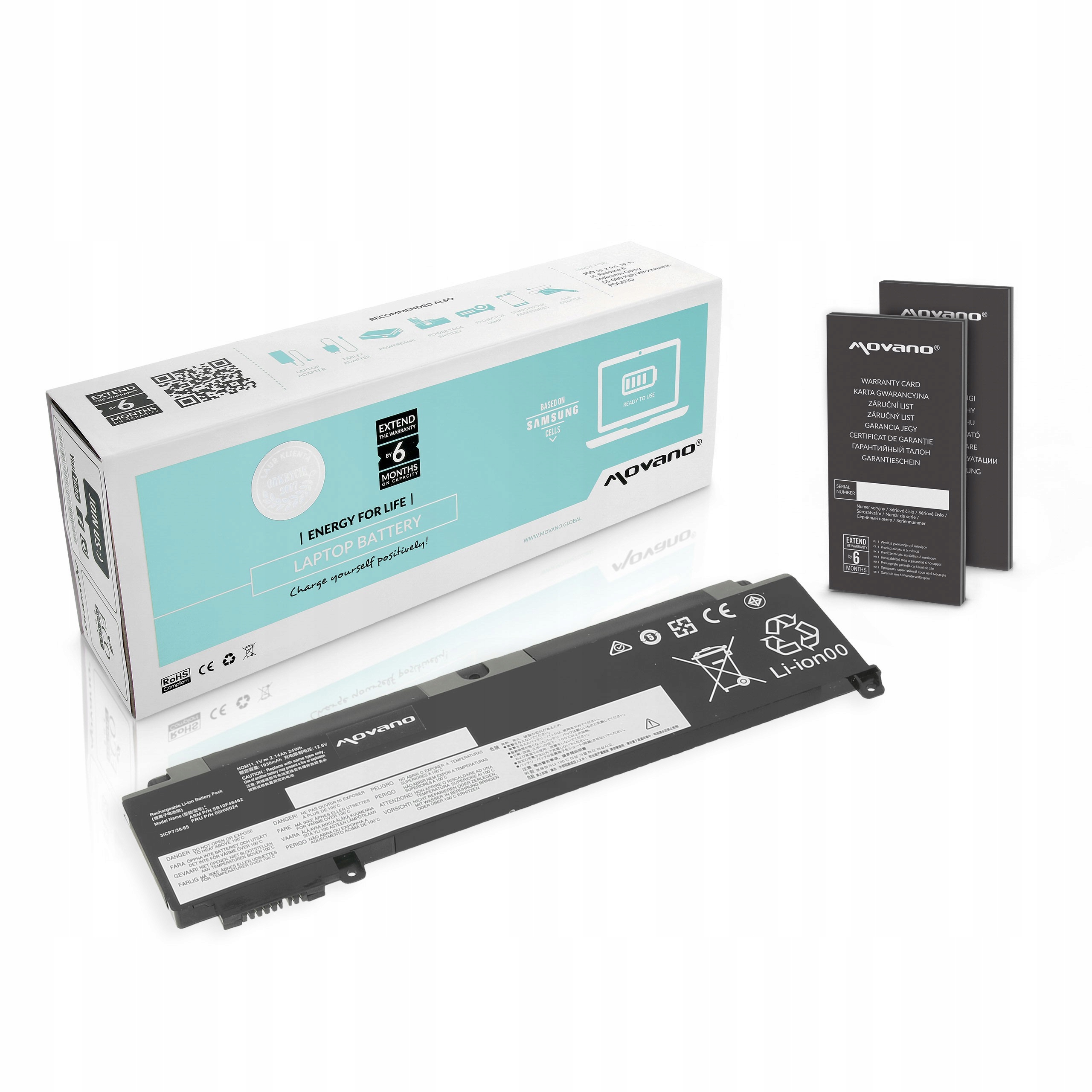 Baterie Movano pro Lenovo ThinkPad T460s, T470s – přední baterie