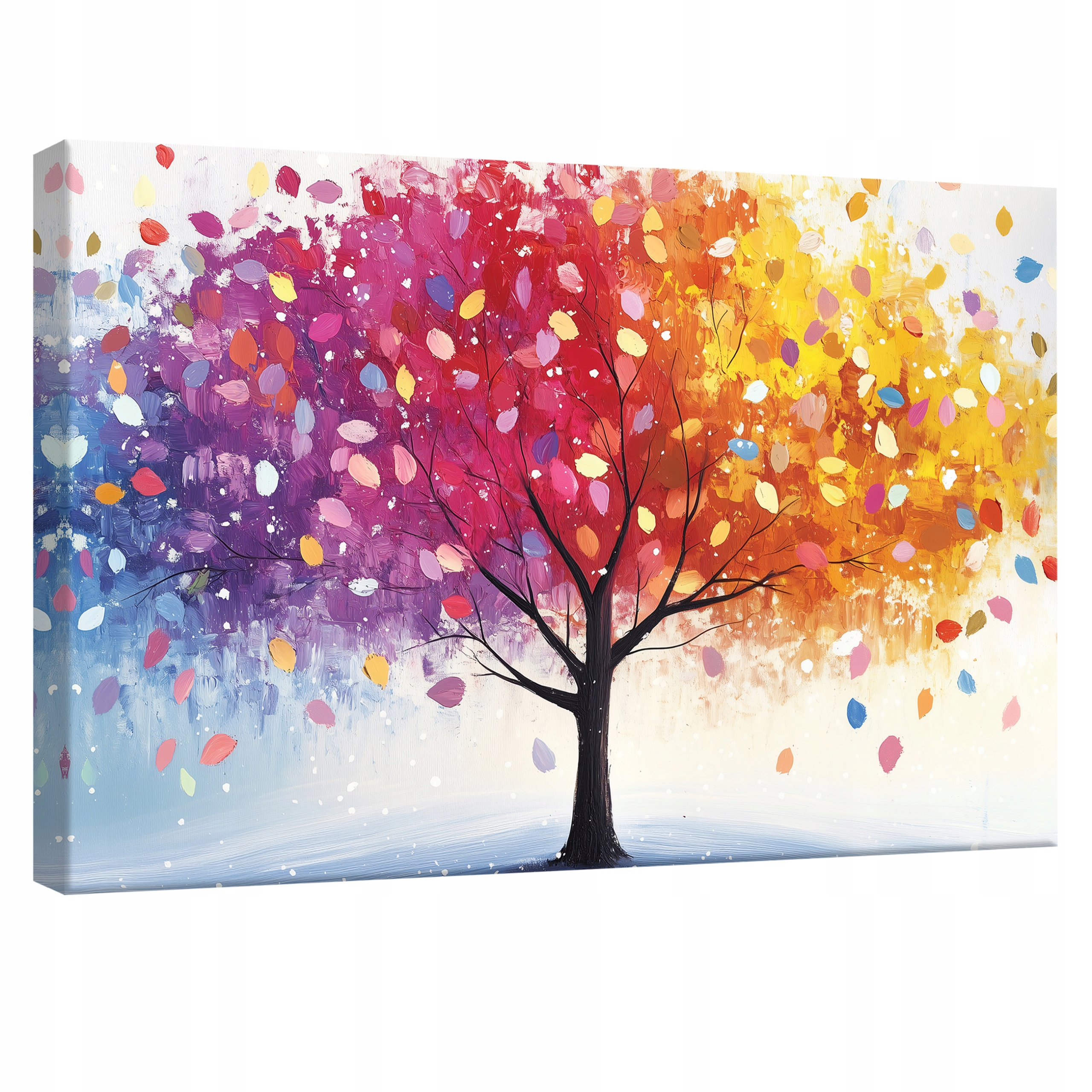 Obraz 120x80 Barevný strom abstrakce impasto podzim zima listy umění