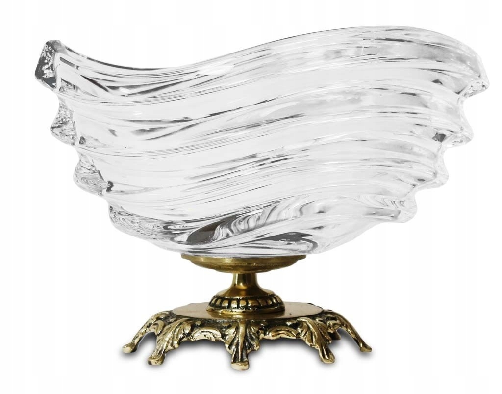 Dekoratívny výrobok Sklo mosadz Misa Patera Bohemia Kryštál
