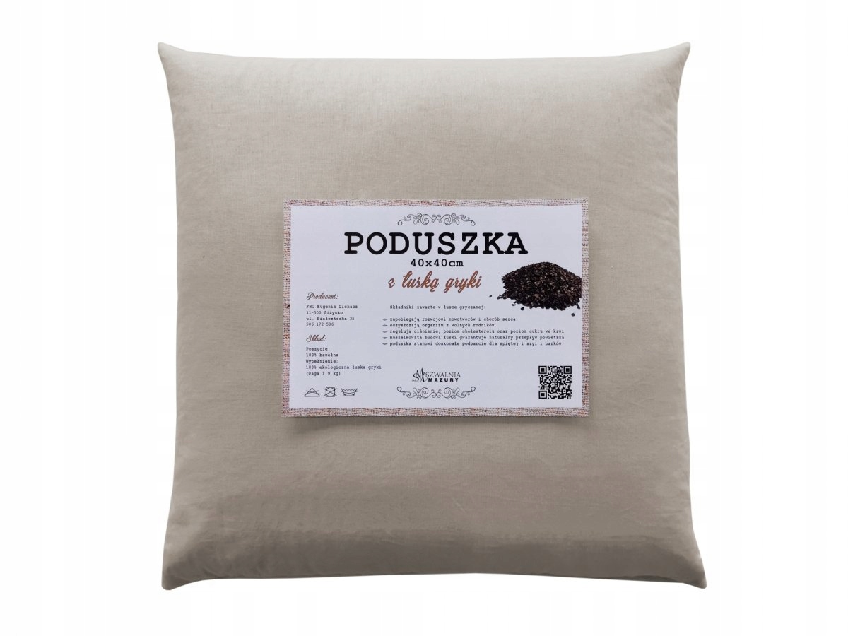 

Poduszka zdrowotna z łuską gryki 40x40 1,9 kg