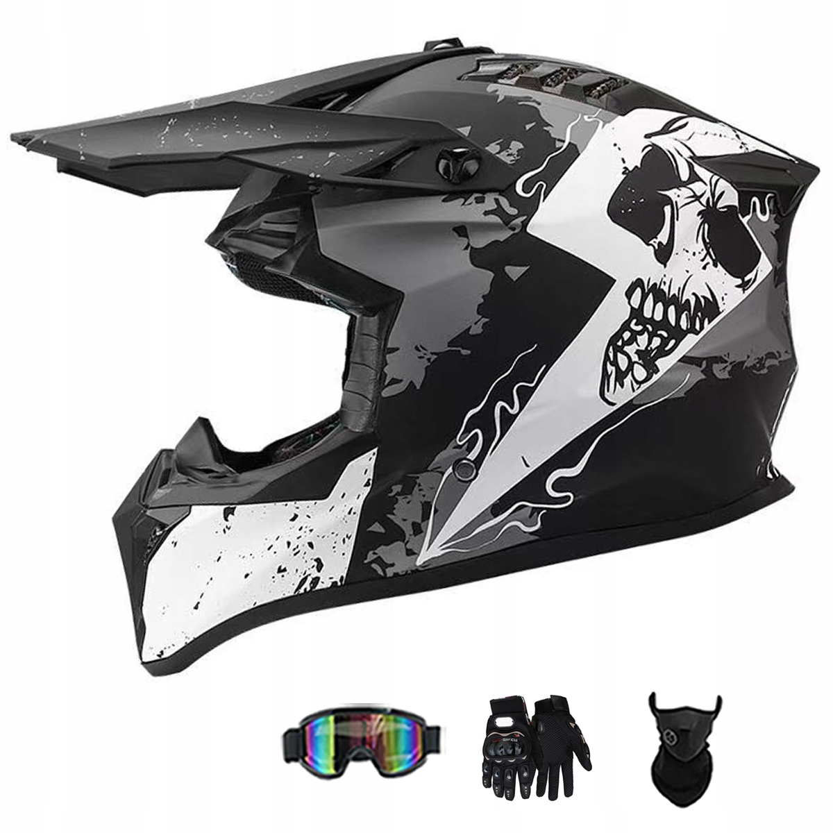 Motocyklová Přilba Lehká Enduro Quada Brýle Rukavice Maska L