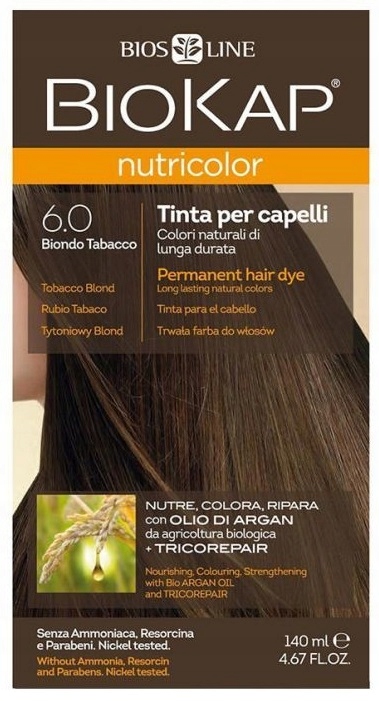 BIOKAP NUTRICOLOR 6.0 Tytoniowy Blond 140 ml