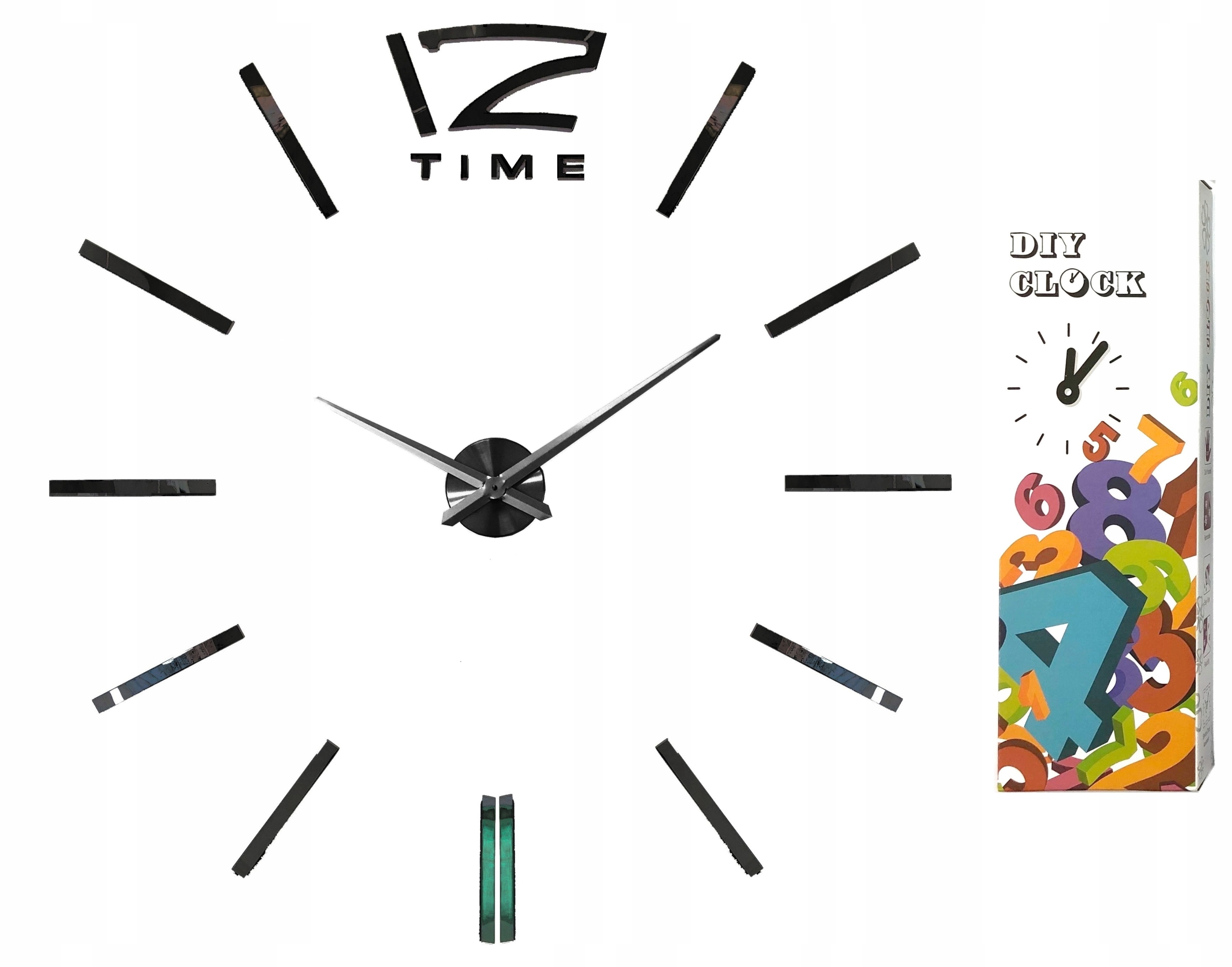 

Lustrzany Zegar Przyklejany Nowoczesny Ścianę 3D