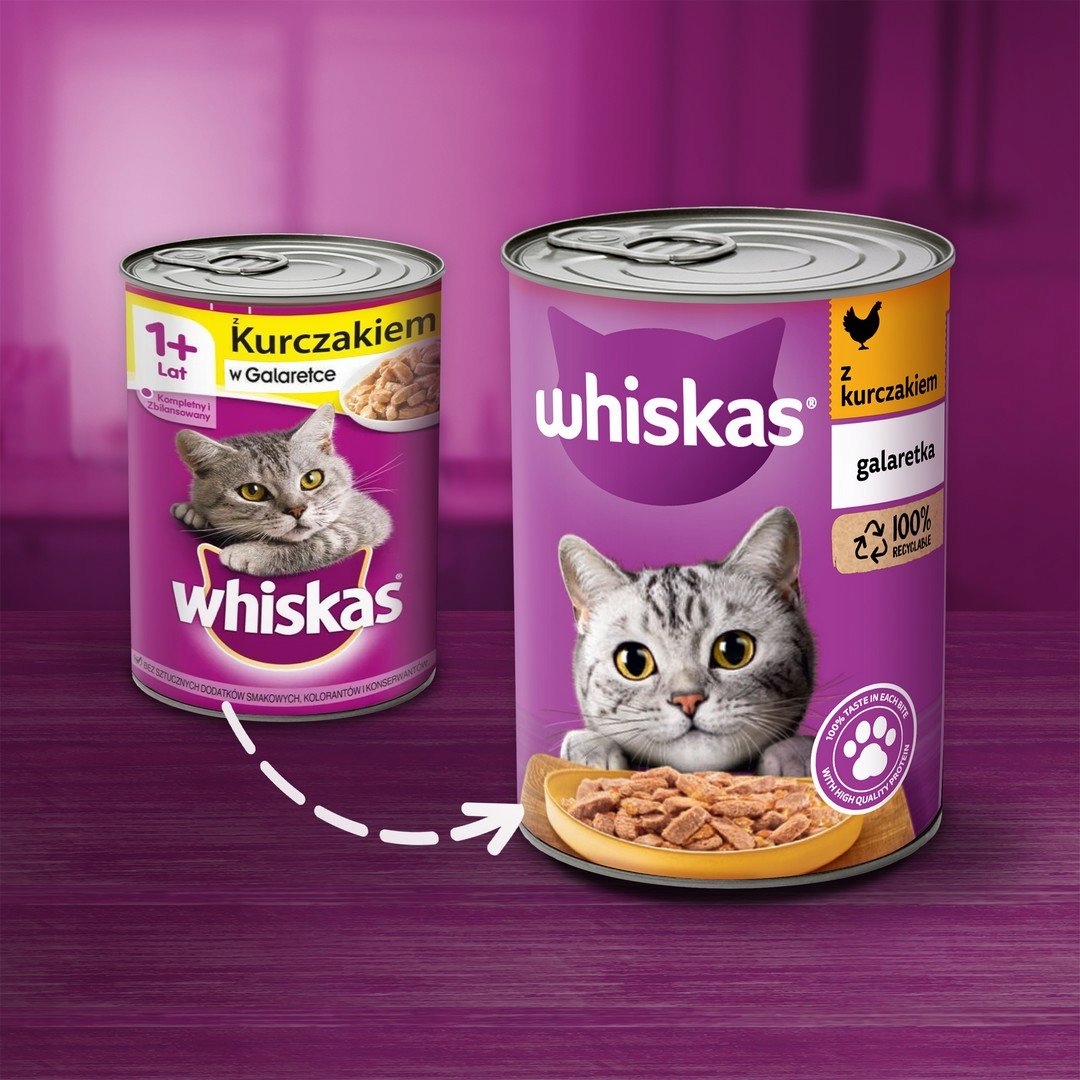 Whiskas Kurczak W galaretce 9,6kg 24x400g Puszka Karma Mokra Dla Kotów Kota