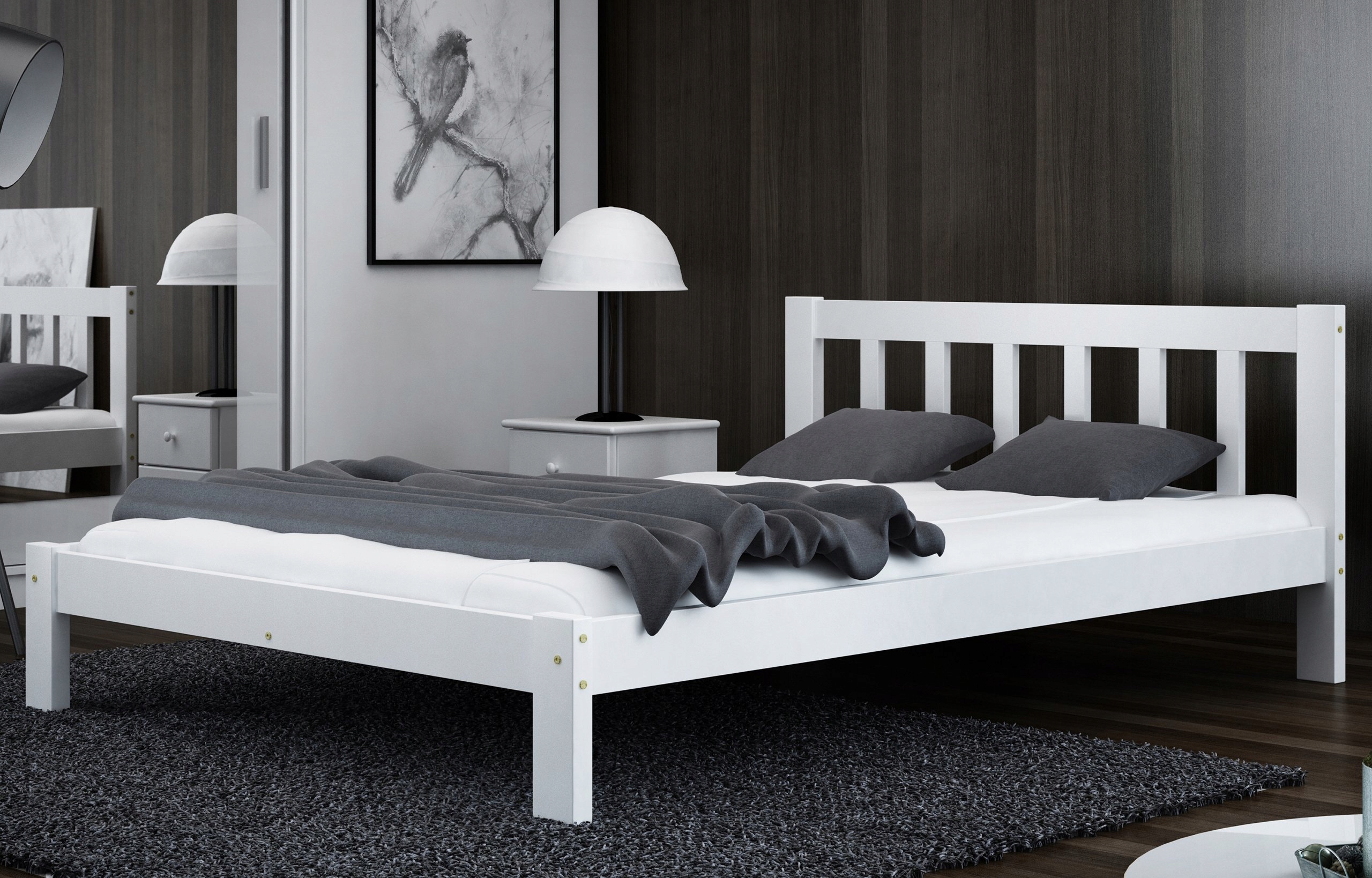 

Łóżko 120x200 Białe Wysokie Ofelia Exclusive