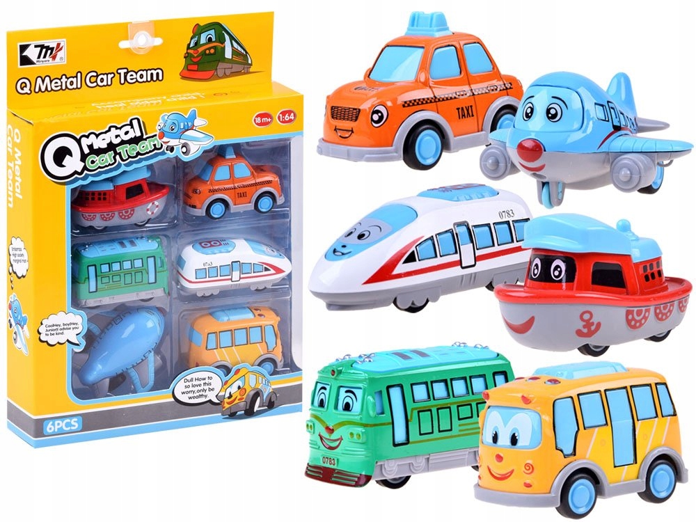 

Zestaw: autko samolot pociąg autobus łódka