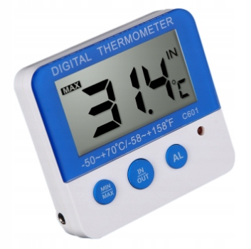 CYFROWY TERMOMETR LODÓWKOWY Z ALARMEM Kolor niebieski