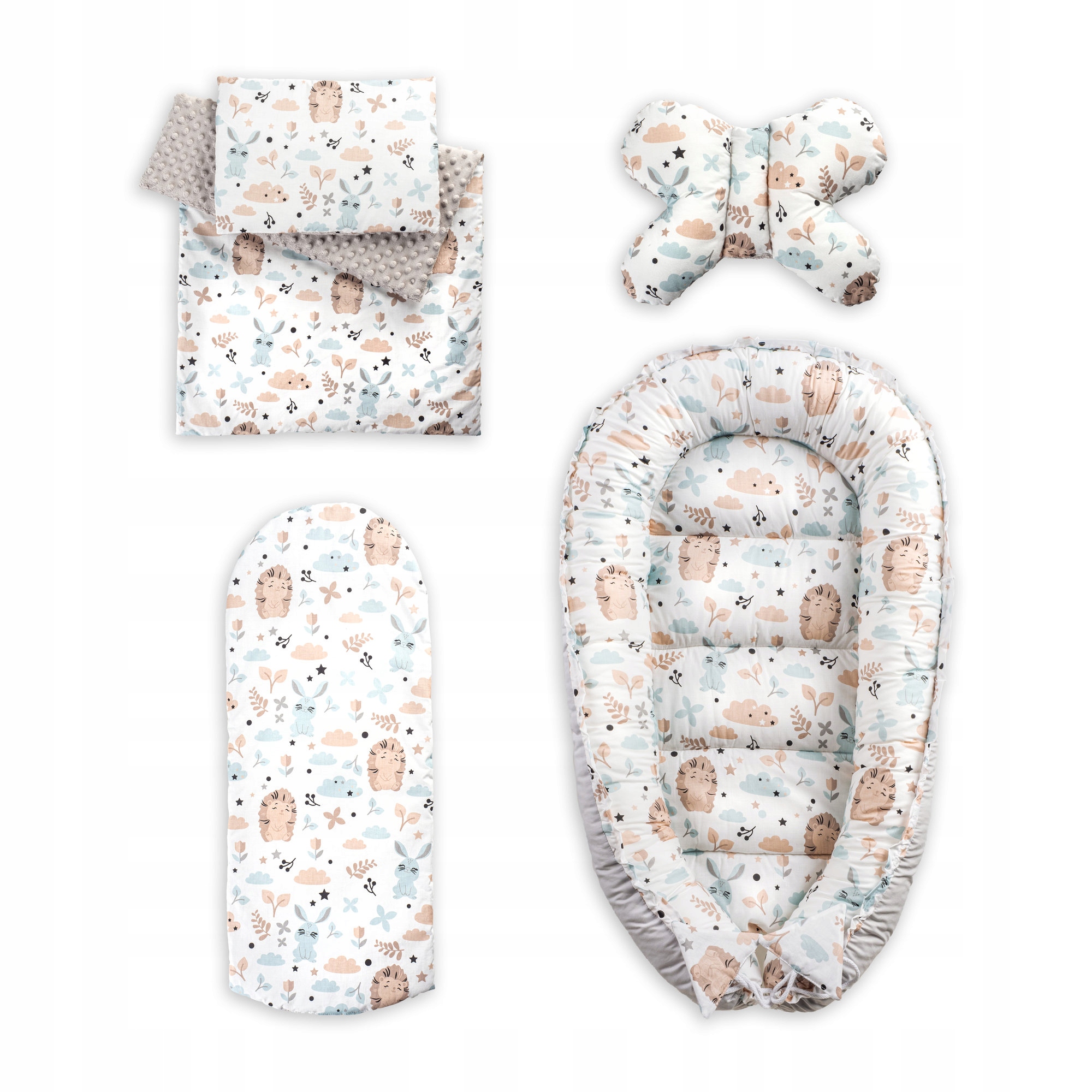 ROŻEK NIEMOWLĘCY LOBLI JEŻYKI SZARY WIĄZANY BAWEŁNA 100% OTULACZ BECIK Marka inna marka