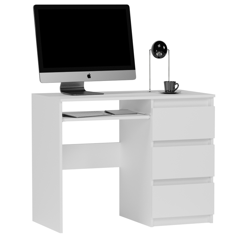 BIURKO KOMPUTEROWE 96CM STOLIK STÓŁ BIAŁE N-3