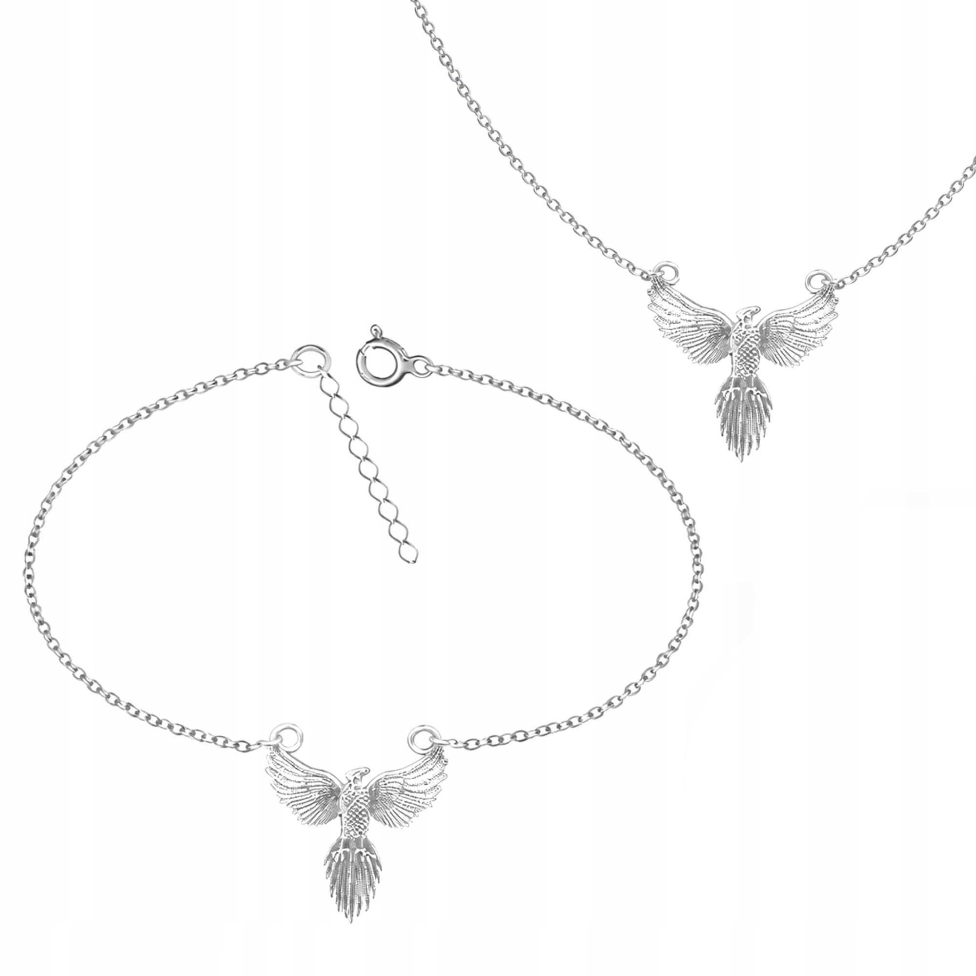 Sada stříbrných šperků Bájný Fénix Symbol znovuzrození Stříbro 925