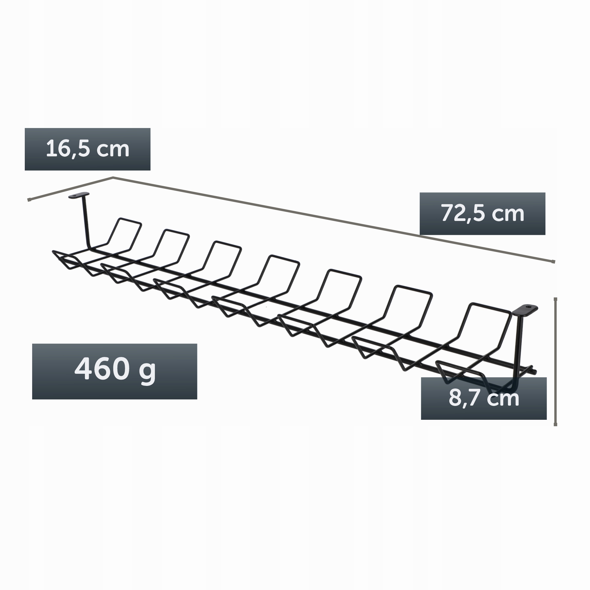 ORGANIZER MASKOWNICA DO KABLI POD BLAT BIURKA 72CM Marka KADAX