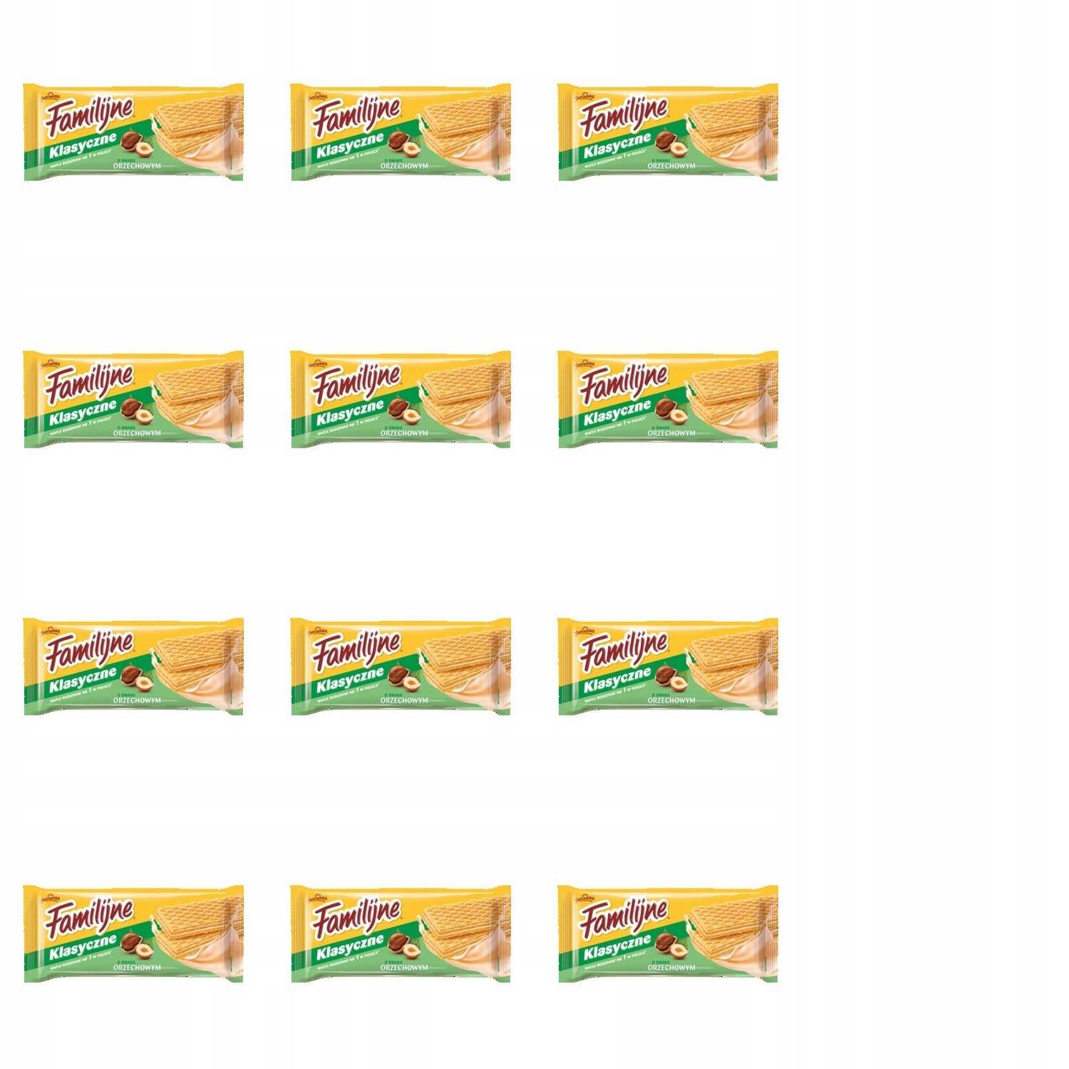 12x 180g Familijne wafle o smaku orzechowym